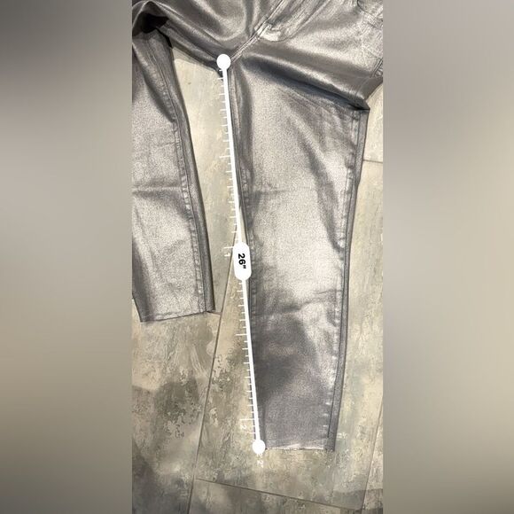 Frank & Eileen Sligo Italian Waxed Denim Jeans Size 29 Silver Metallic Dime - Picture 12 of 13